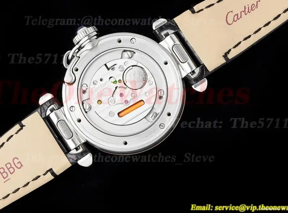 30mm Cartier Pasha RG De AF Black Quartz LE White Ladies Dial 0324